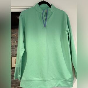 Peter Millar Mint Green Quarter-Zip Pullover
